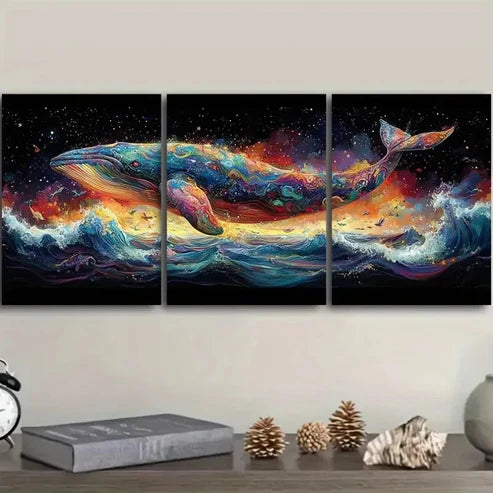 3pcs Modern Whale Wall Art Set Canvas Unframed - High Quality Print 100% Australian Made Wall Canvas