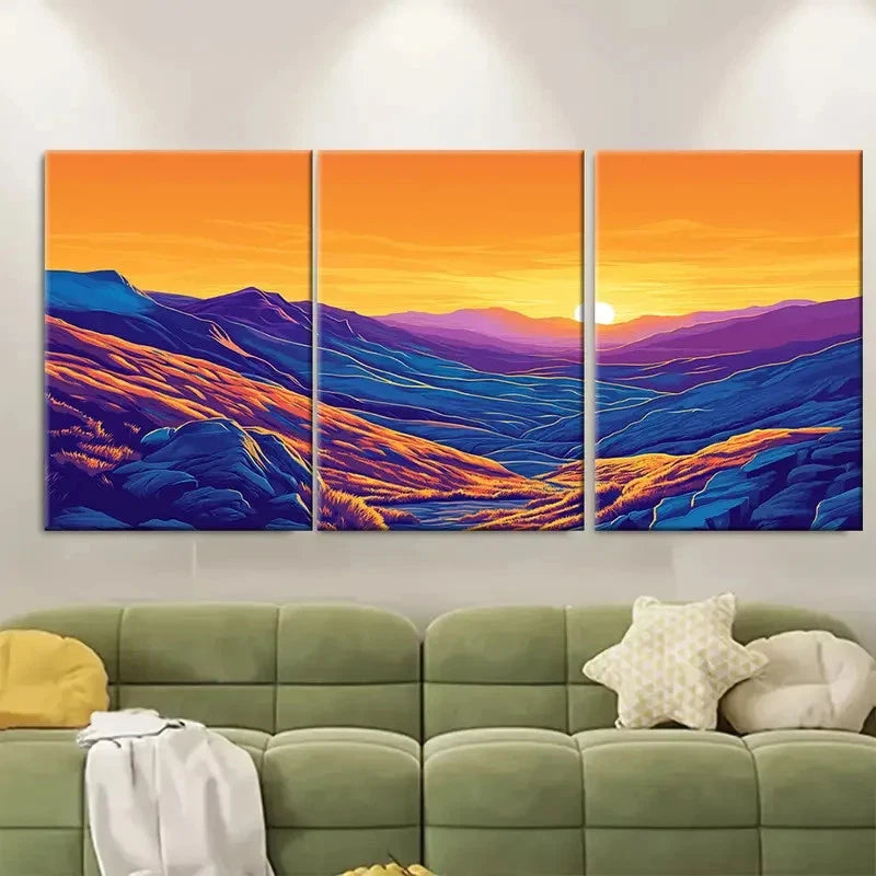 3pcs Warmth and Beauty of Greece Metal Print Ready to Hang Art