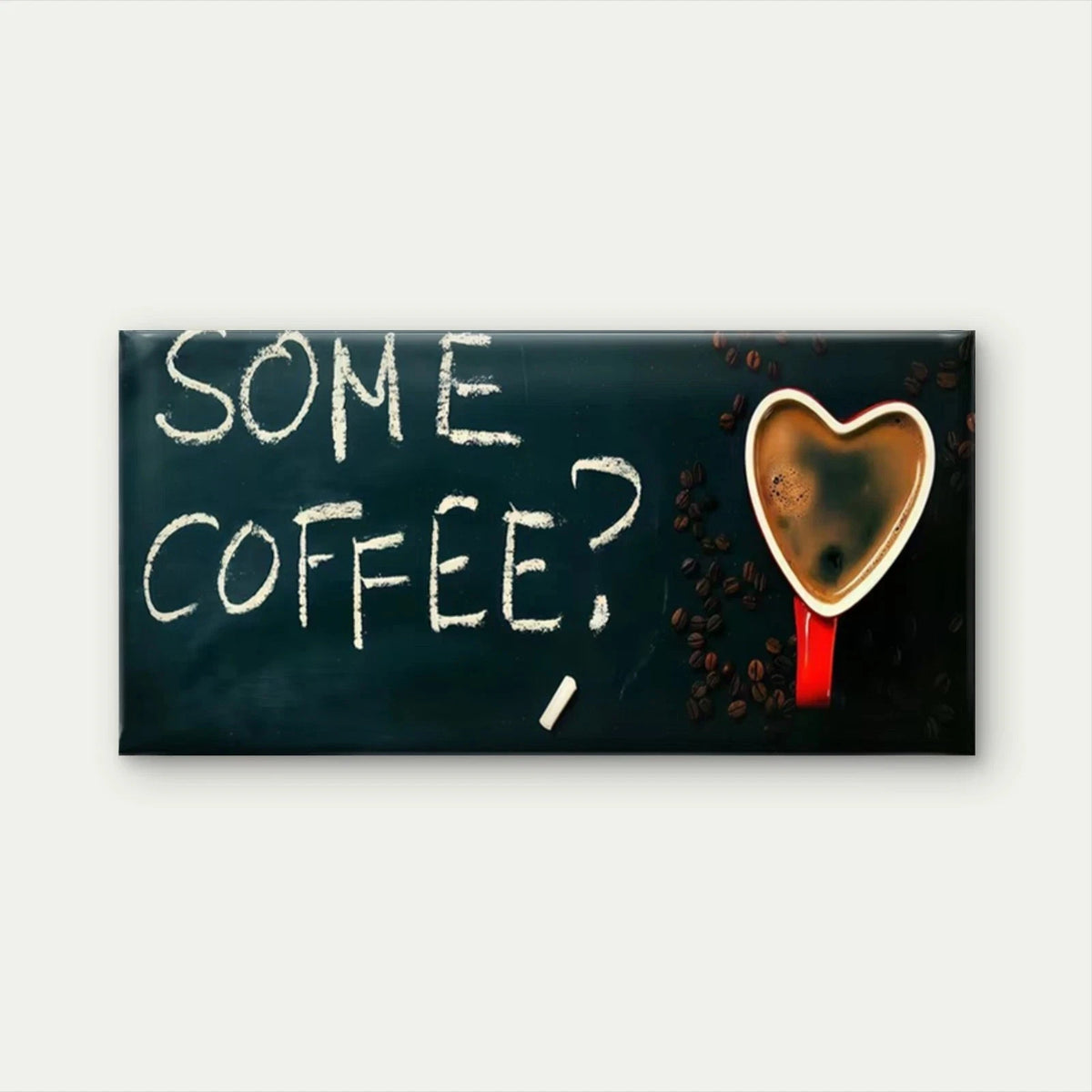 Heart Coffee Cup with Coffee Wall Art Canvas Office Home Room Framed 120x60cm