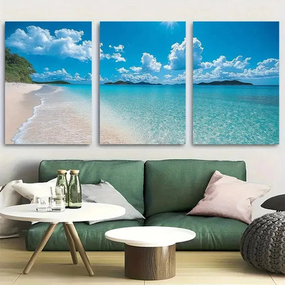 3pcs Whitehaven Beach Travel Australia Metal Print Ready to Hang Art