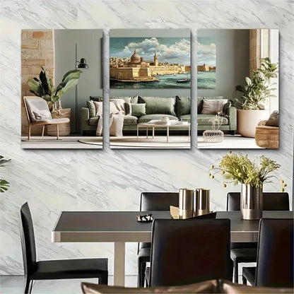 3pcs Three Two Dimensional Scenic Metal Print Ready to Hang Art