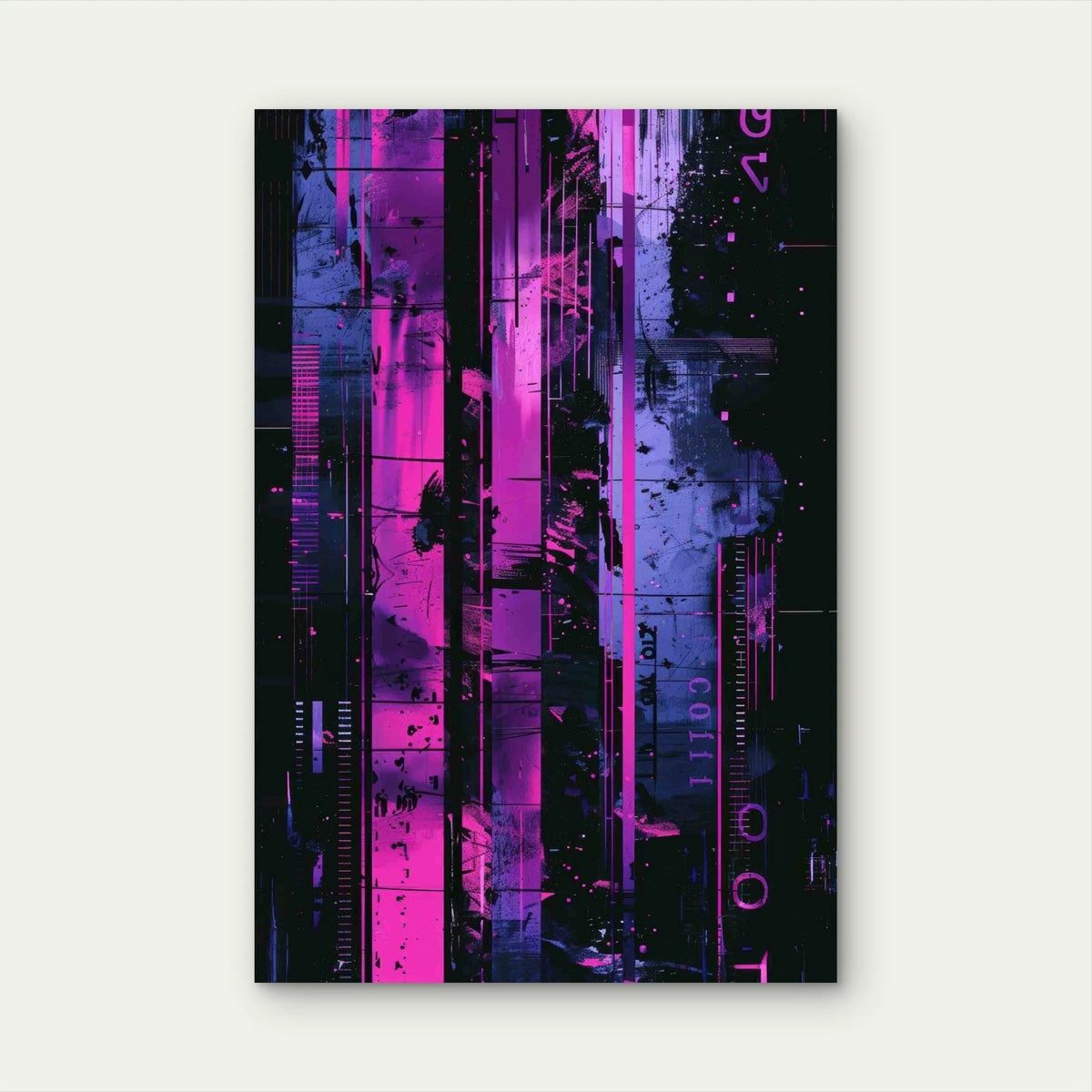 Abstract Glitch Art 60x90cm Metal Print Ready to Hang