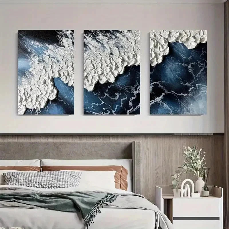 3pcs Seascape Paintings Coastal Metal Print Ready to Hang Art