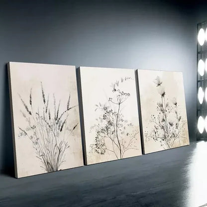 3pcs Floral & Ink Plant Wall Art Set Canvas Unframed - High Quality Print 100% Australian Made Wall Canvas