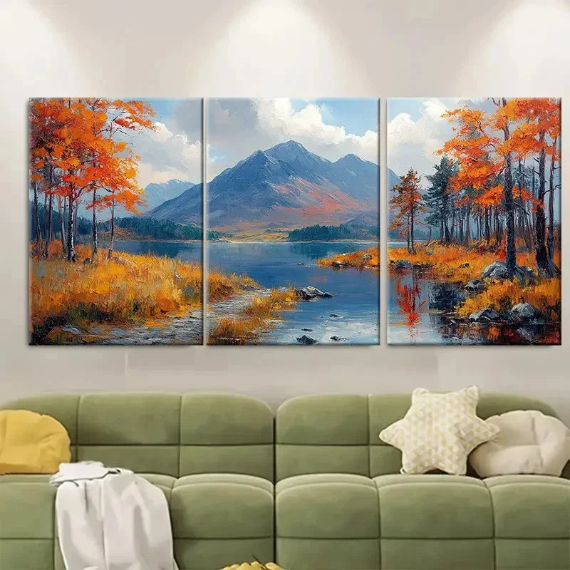 3pcs Connemara National Park VG Wall Art Set Canvas Framed 60x90cm - High Quality Print 100% Australian Made Wall Canvas Ready to Hang