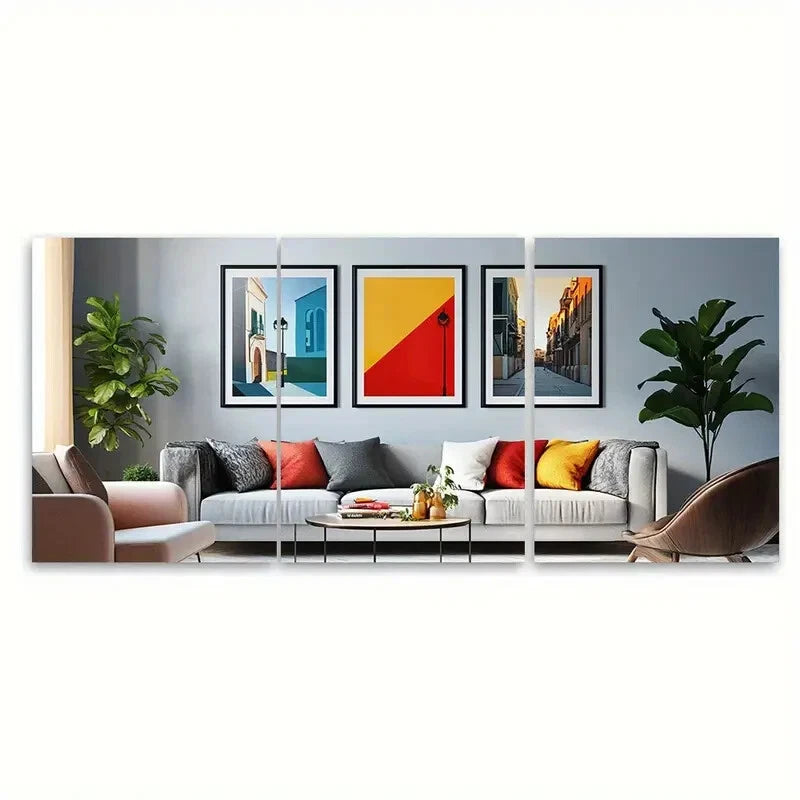 3pcs Palermo Travel Print Italy Vibrant Street Metal Print Ready to Hang Art