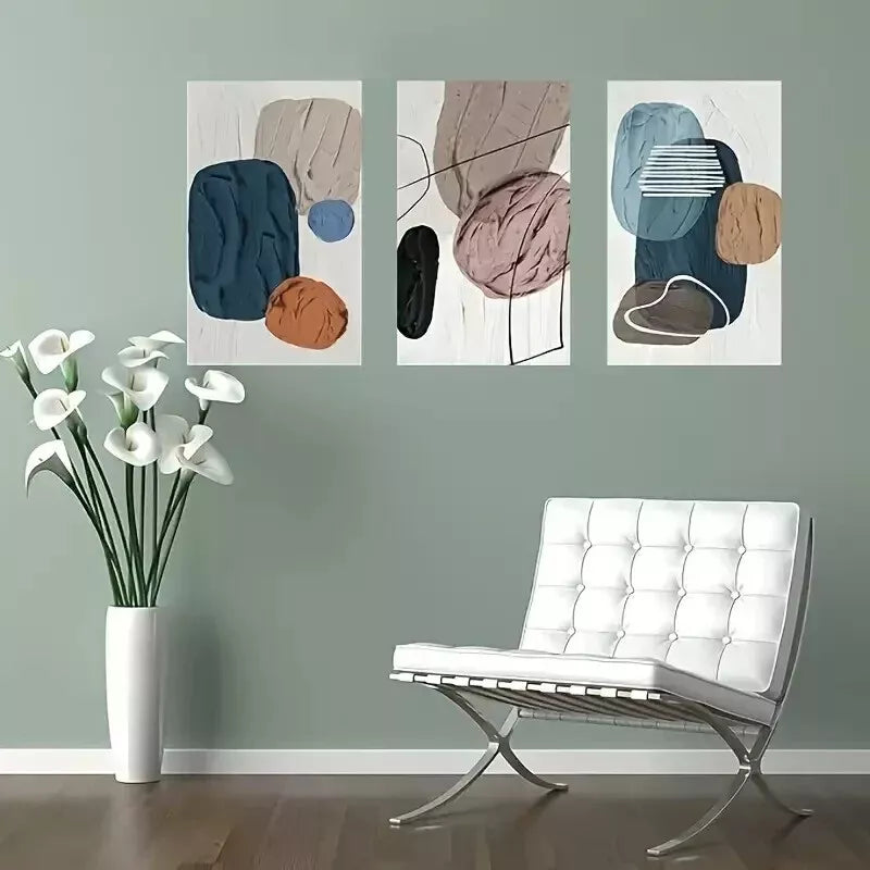 3pcs Boho Minimalist Abstract Canvas Wall Art Set Canvas Framed 50x70cm - High Quality Print 100% Australian Made Wall Canvas Ready to Hang