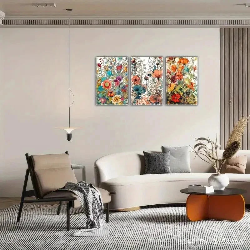 3pcs Abstract Art Creative Space Visual Metal Print Ready to Hang Art