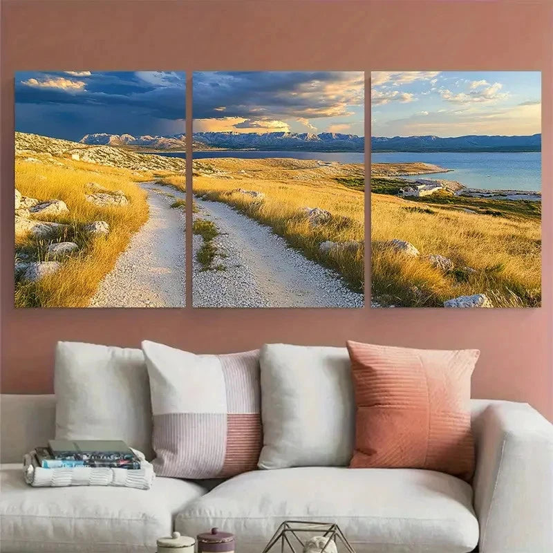 3pcs Pag Island Adriatic Region Travel Metal Print Ready to Hang Art