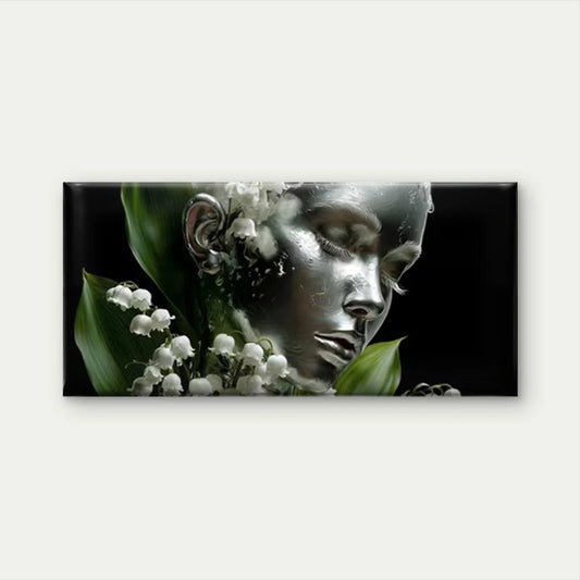 Lily of the Valley Botanical Wall Art Canvas Office Home Room Framed 120x60cm