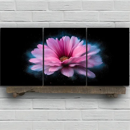 3pcs Colorful Flowers Purple Themed Metal Print Ready to Hang Art