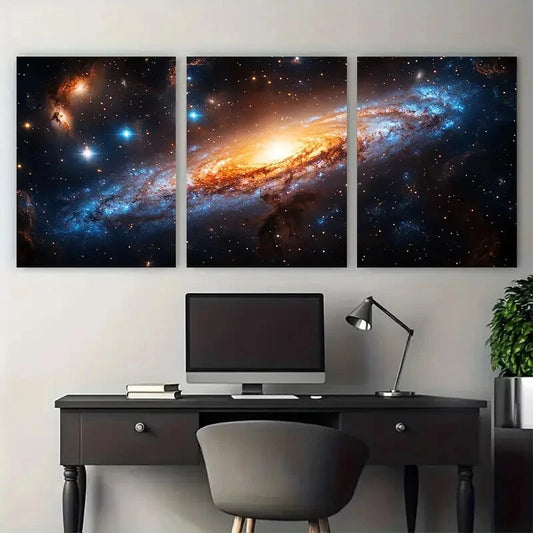 3pcs Mesmerizing Starburst for galaxy Messier Metal Print Ready to Hang Art