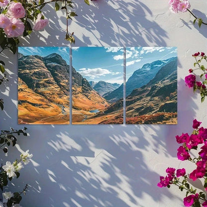 3pcs Scottish Highlands Landscape Metal Print Ready to Hang Art