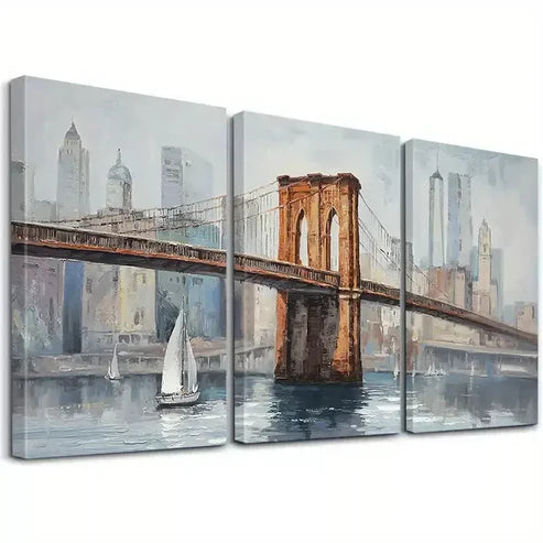 3pcs Modern Decorative Classic Painting Wall Art Set Canvas Framed 60x90cm - High Quality Print 100% Australian Made Wall Canvas Ready to Hang