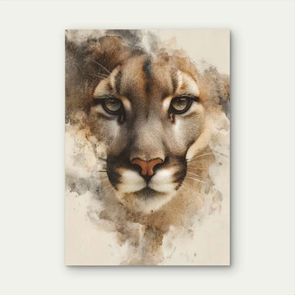 Mountain Lion Face 60x90cm Metal Print Ready to Hang