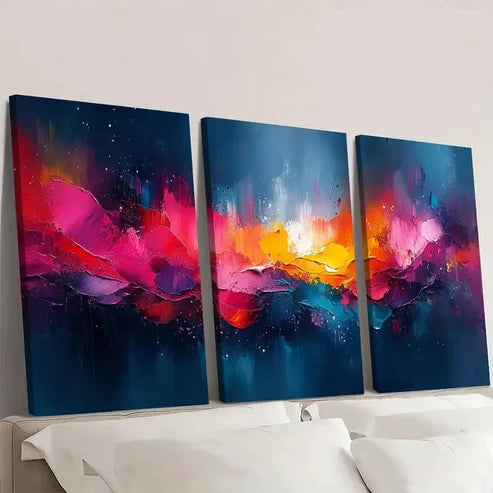 3pcs Abstract Visual Art Modern HJ Wall Art Set Canvas Unframed - High Quality Print 100% Australian Made Wall Canvas