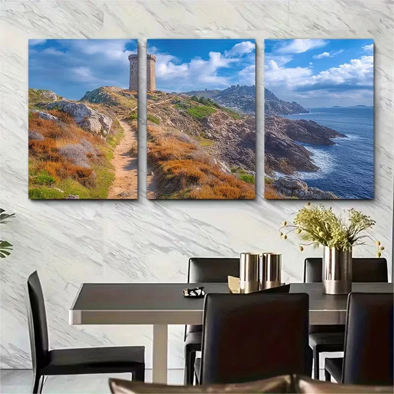 3pcs Beautiful Spanish Hiking Metal Print Ready to Hang Art