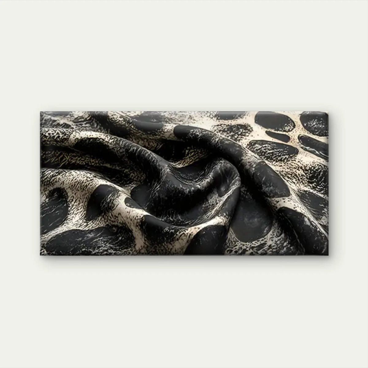Black And White Leopard Fabric Wall Art Canvas Office Home Room Framed 120x60cm