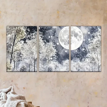 3pcs forest with full moon Wall Art Set Canvas Unframed - High Quality Print 100% Australian Made Wall Canvas