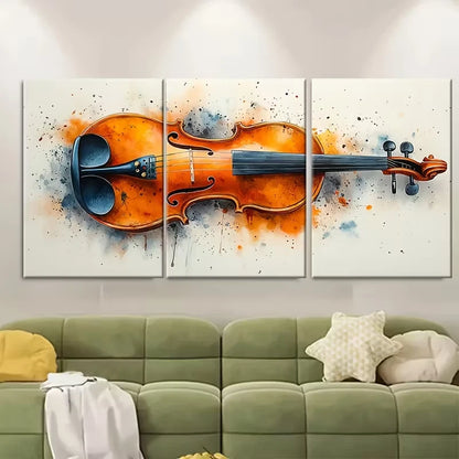 3pcs Abstract Violin Watercolour Metal Print Ready to Hang Art