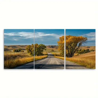 3pcs Scenic Nebraska Midwestern Travel Wall Art Set Canvas Framed 50x70cm - High Quality Print 100% Australian Made Wall Canvas Ready to Hang
