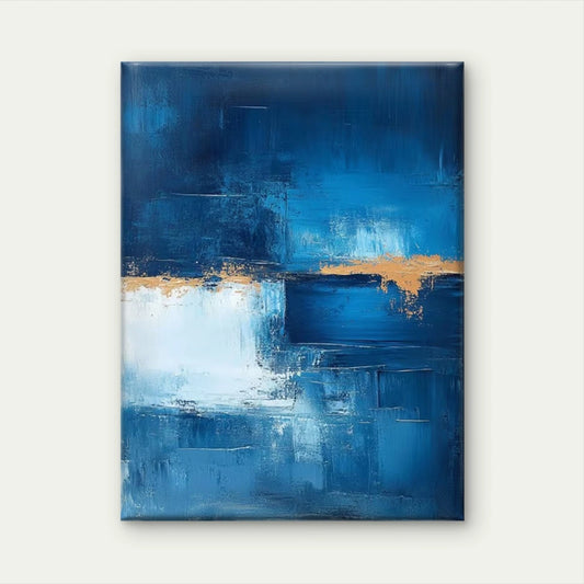 Abstract Blue Mesmerizing Layers 60x90cm Metal Print Ready to Hang