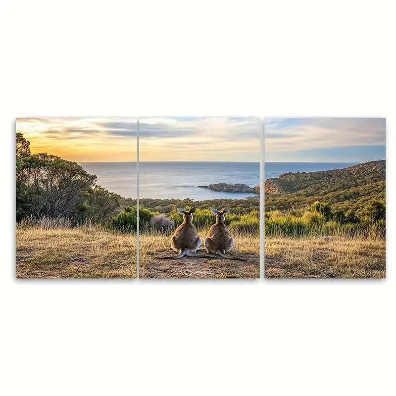 3pcs Kangaroo Island Sunset Coastal Australia Metal Print Ready to Hang Art