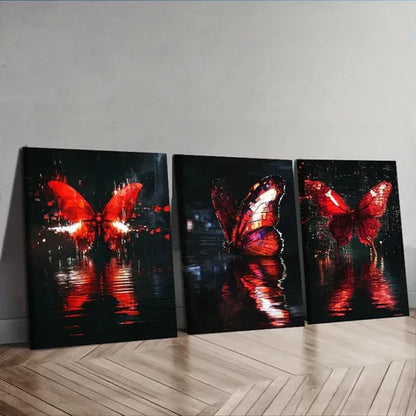 3pcs Featuring Butterfly-Themed Wall Art Set Canvas Unframed - High Quality Print 100% Australian Made Wall Canvas