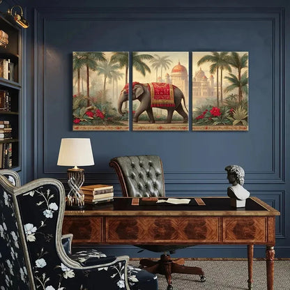 3pcs Autumn Scenery Bridge Reflection Metal Print Ready to Hang Art