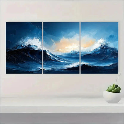 3pcs Minimalist Textured Abstract Painting Metal Print Ready to Hang Art