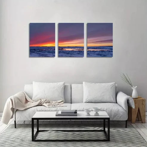 3pcs Painting of Sunset Clouds Natural Scenery Canvas Framed 60x90cm - High Quality Print 100% Australian Made Wall Canvas Ready to Hang