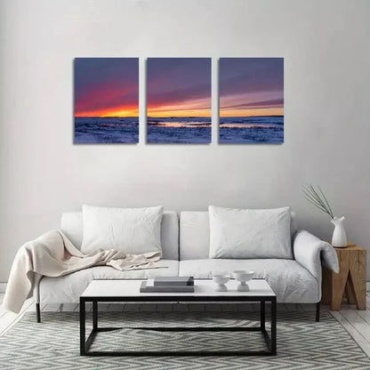 3pcs Painting of Sunset Clouds Natural Scenery Canvas Framed 60x90cm - High Quality Print 100% Australian Made Wall Canvas Ready to Hang