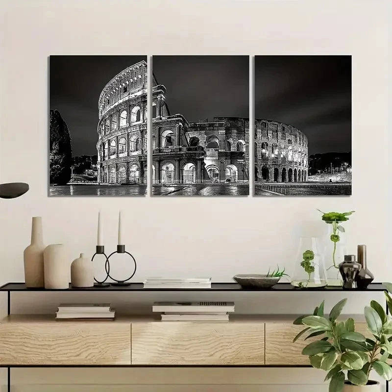 3pcs Featuring a Family Sign with an Ornate Border Metal Print Ready to Hang Art