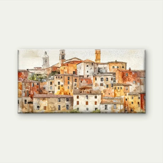 Villages In Italy Abstract Wall Art Canvas Office Home Room Framed 120x60cm