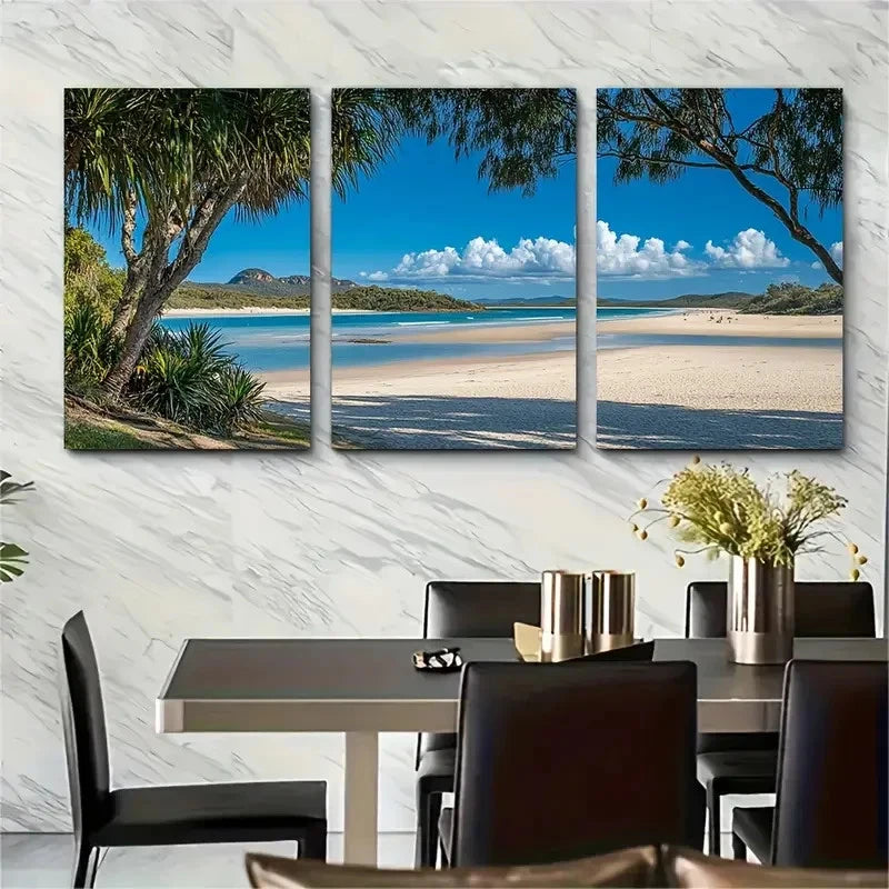 3pcs Noosa National Park Australia Wall Art Set Canvas Framed 40x60cm - High Quality Print 100% Australian Made Wall Canvas Ready to Hang
