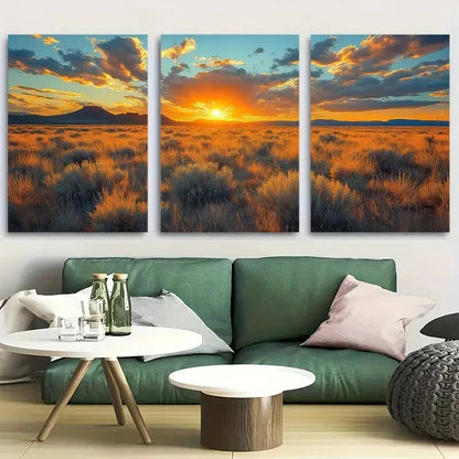 3pcs Navajo Hogan Desert Scene Metal Print Ready to Hang Art