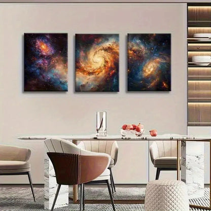 3pcs Cosmic Spiral for Galaxy Painting Metal Print Ready to Hang Art