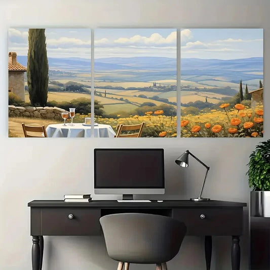 3pcs Scenic Italian Countryside Landscape Tuscany Metal Print Ready to Hang Art