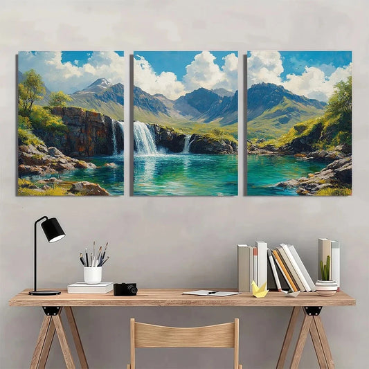 3pcs Fairy Pools Isle of Skye Scenery Metal Print Ready to Hang Art