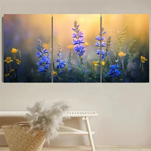 3pcs Wilderness Flower Wall Art Set Canvas Unframed - High Quality Print 100% Australian Made Wall Canvas