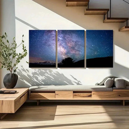 3pcs Milky Way and Starry Sky Modern Wall Art Set Canvas Framed 40x60cm - High Quality Print 100% Australian Made Wall Canvas Ready to Hang