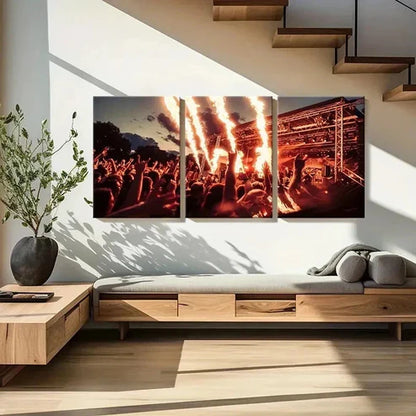 3pcs Band Performance Scene Decoration Wall Art Set Canvas Unframed - High Quality Print 100% Australian Made Wall Canvas