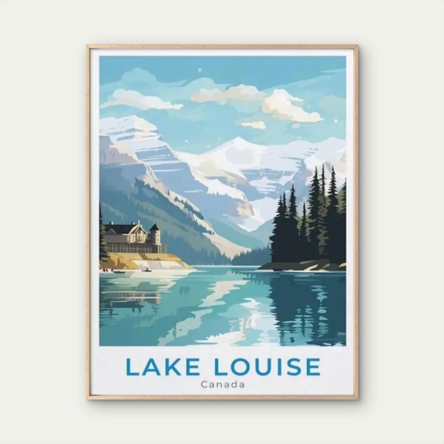Vintage Lake Louise Canada National Park Travel Poster Print Wall Art