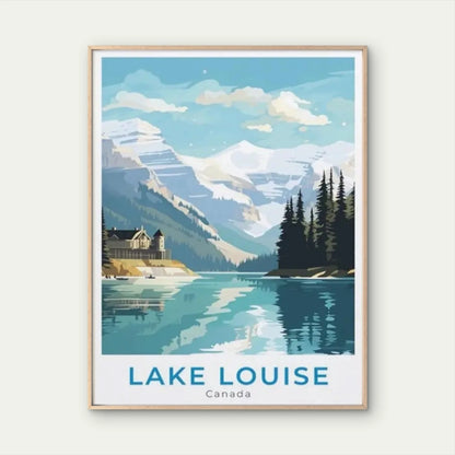 Vintage Lake Louise Canada National Park Travel Poster Print Wall Art