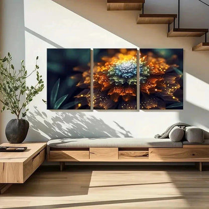 3pcs Colorful Flower Modern Abstract Wall Art Set Canvas Framed 40x60cm - High Quality Print 100% Australian Made Wall Canvas Ready to Hang