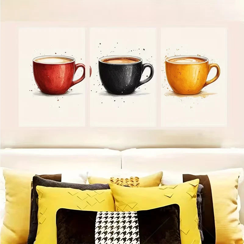 3pcs Big Mugs And I Cannot Lie Coffee Cup Metal Print Ready to Hang Art