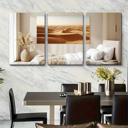 3pcs North Africa Sand Dunes African Landscape Metal Print Ready to Hang Art