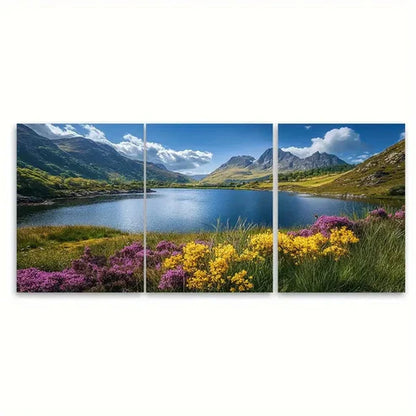 3pcs Snowdonia National Park Wales UK Travel Wall Art Canvas Unframed - High Quality Print 100% Australian Made Wall Canvas