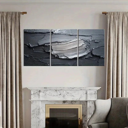 3pcs Abstract Texture Modern Black White Art Metal Print Ready to Hang Art
