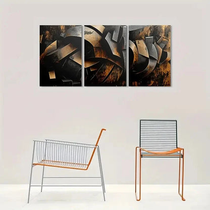 3pcs Modern Abstract Stylish Decor Metal Print Ready to Hang Art